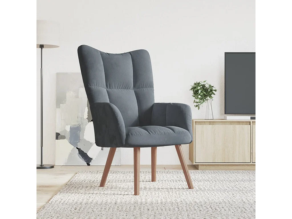 Relaxstoel fluweel donkergrijs