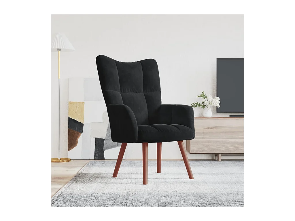 Chaise de relaxation Noir Velours