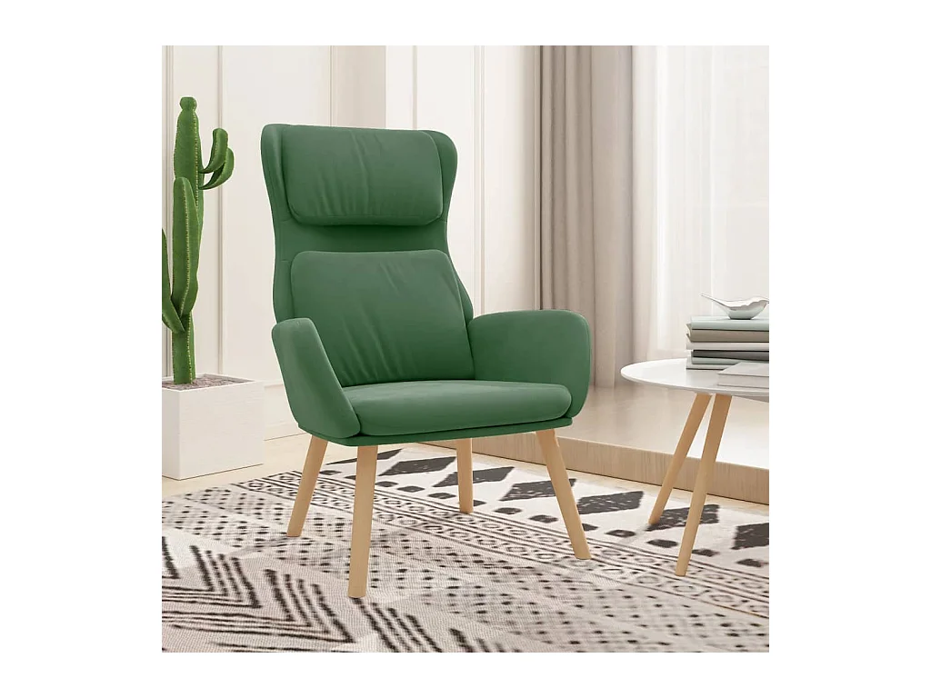 Chaise de relaxation Vert clair Velours