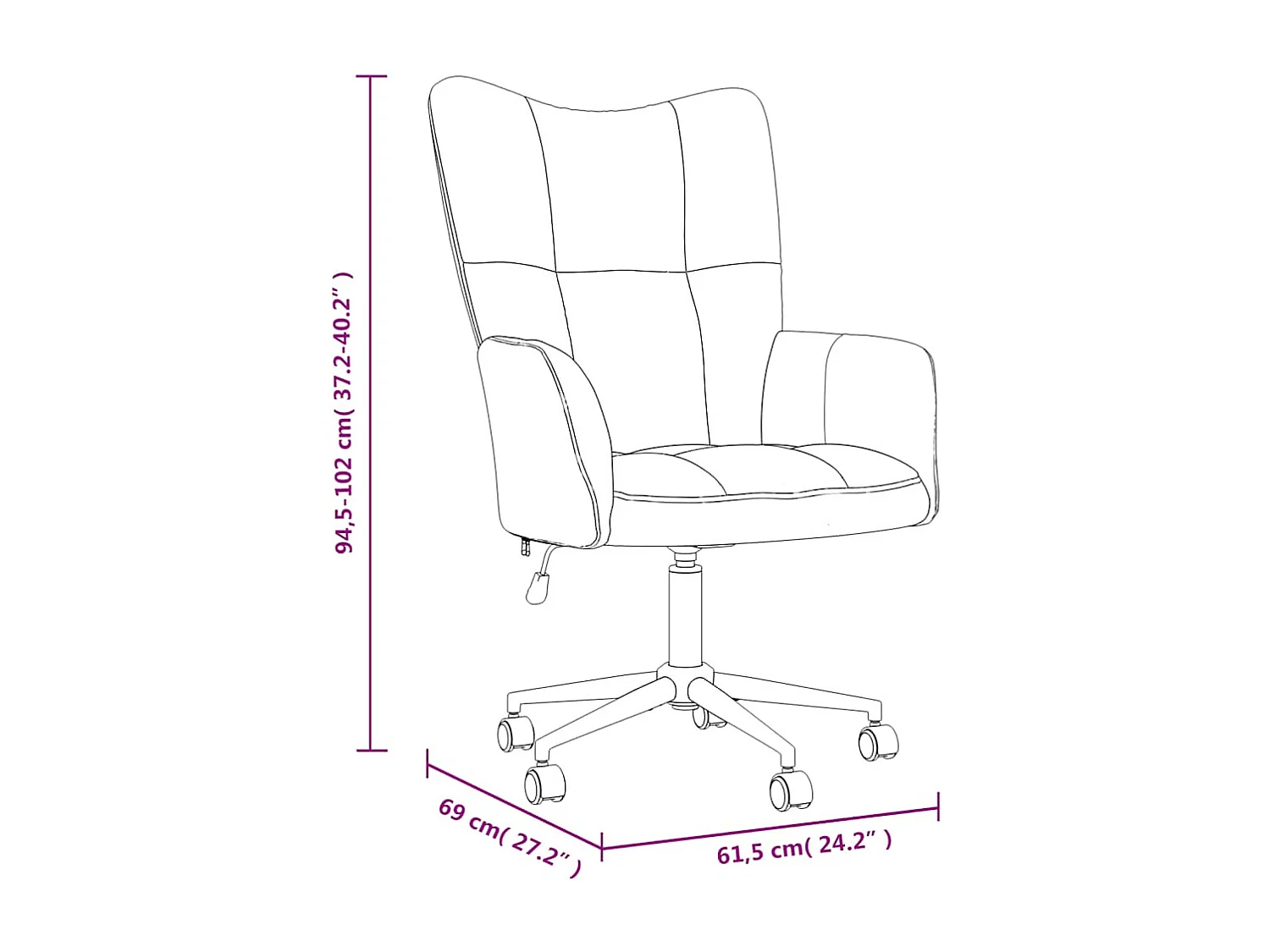 Chaise de relaxation Noir Velours