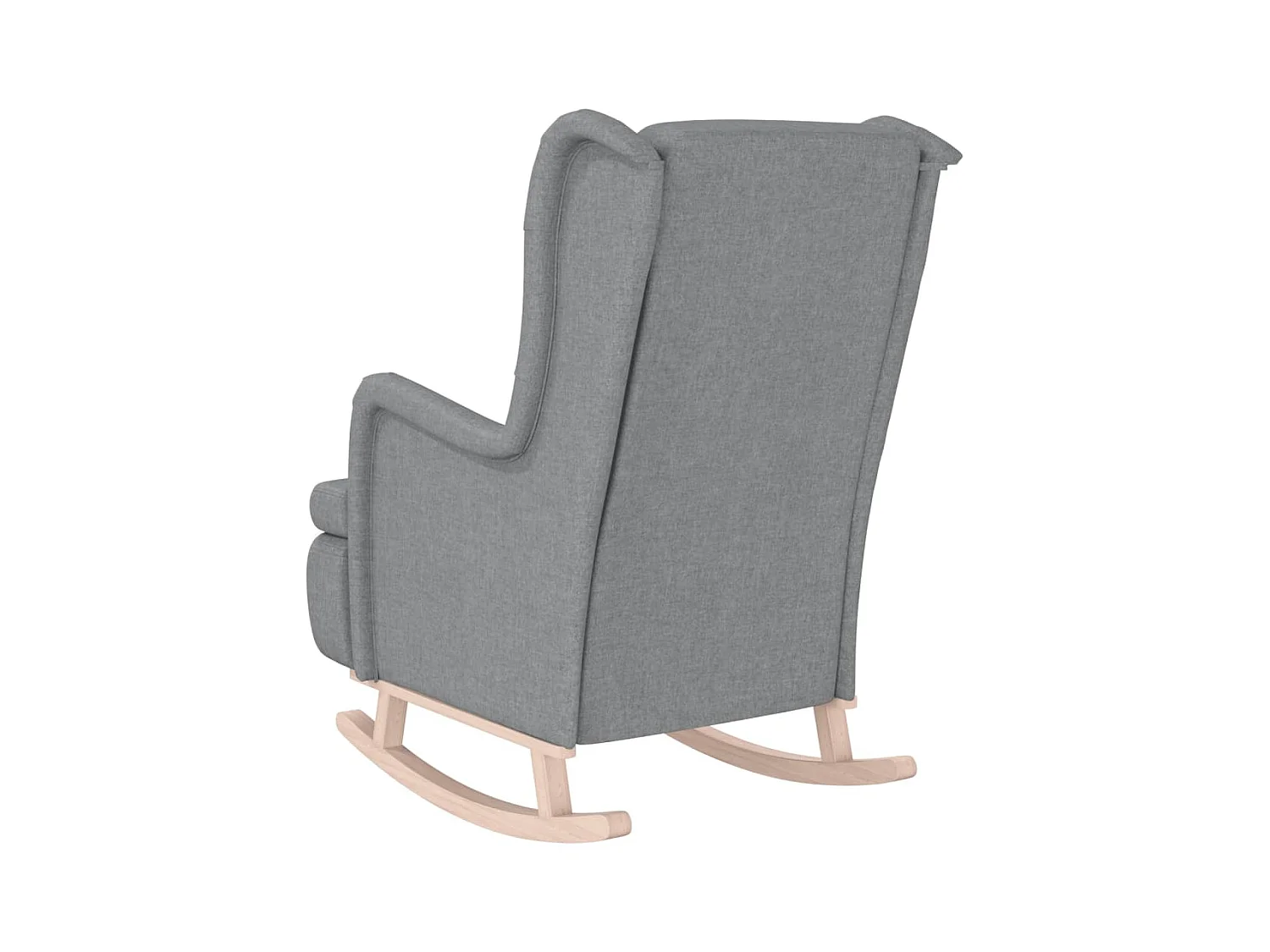 Fauteuil avec pieds à bascule en bois d'hévéa Gris clair Tissu