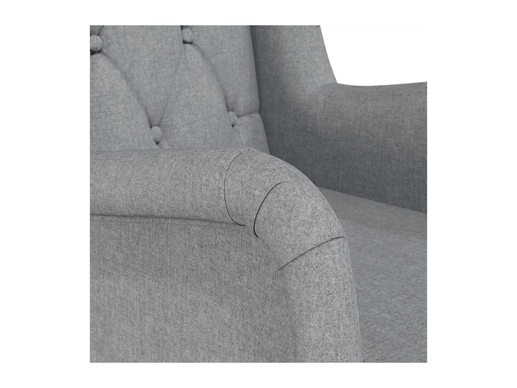 Fauteuil avec pieds à bascule en bois d'hévéa Gris clair Tissu