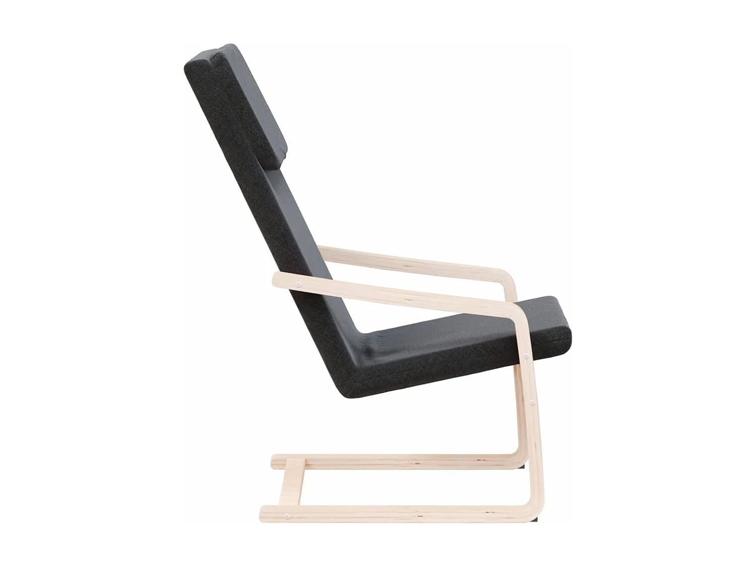 Chaise de relaxation Noir Tissu