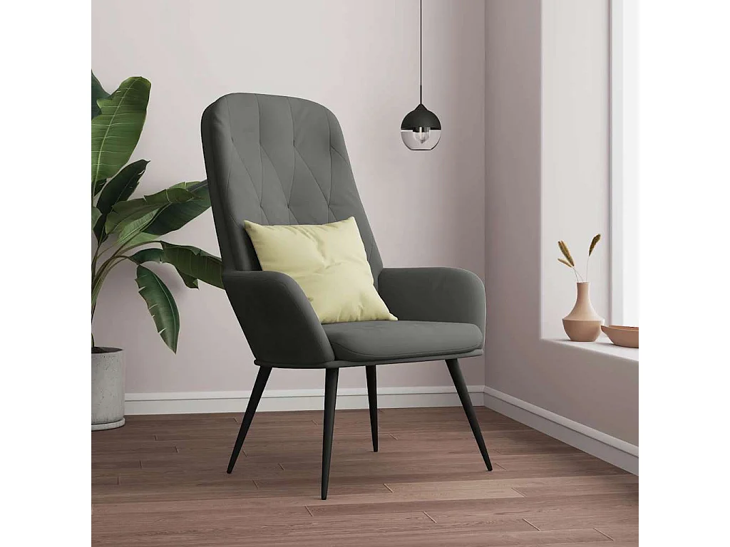Relaxsessel Dunkelgrau Samt