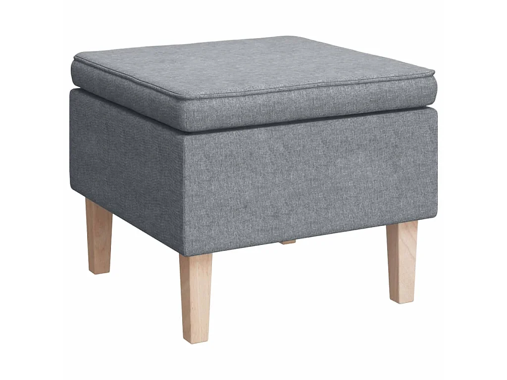 Fauteuil avec pieds à bascule et tabouret Gris clair Tissu