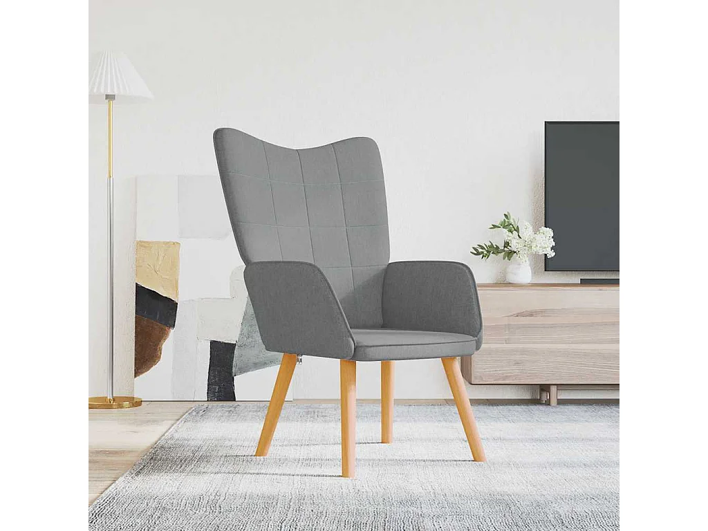 Chaise de relaxation Gris clair Tissu