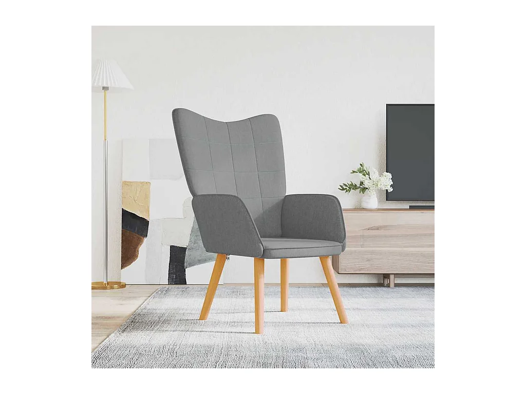 Chaise de relaxation Gris clair Tissu