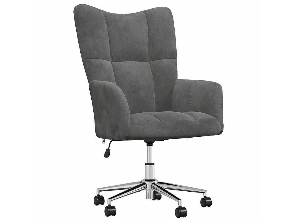 Chaise de relaxation Gris foncé Velours