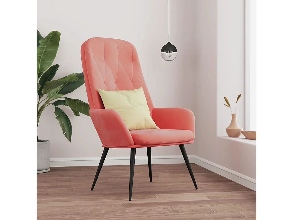 Chaise de relaxation Rose Velours