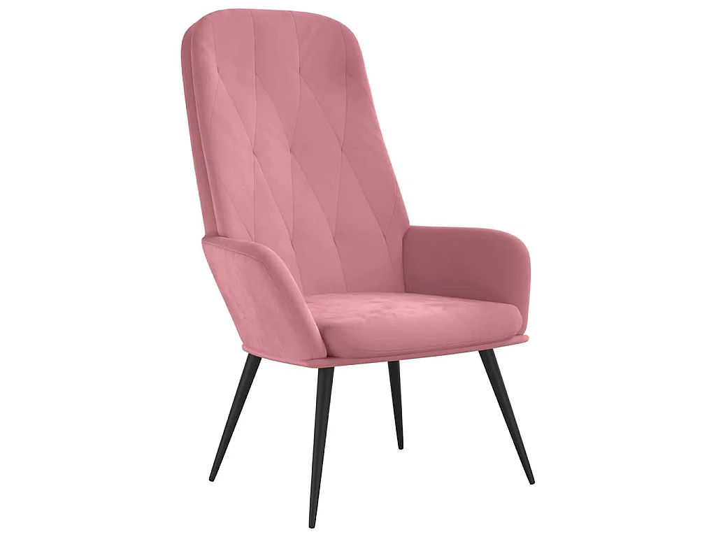 Chaise de relaxation Rose Velours