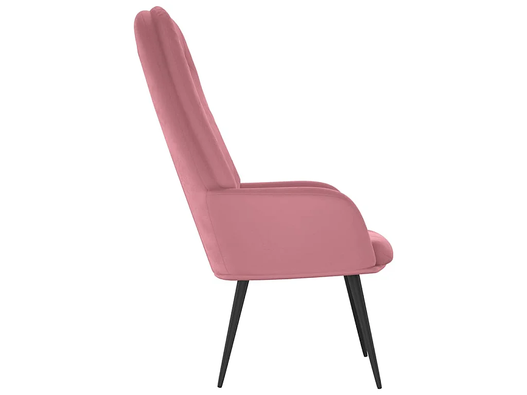 Chaise de relaxation Rose Velours
