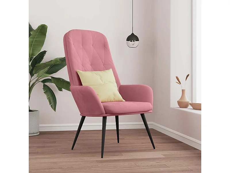 Relaxstoel fluweel roze