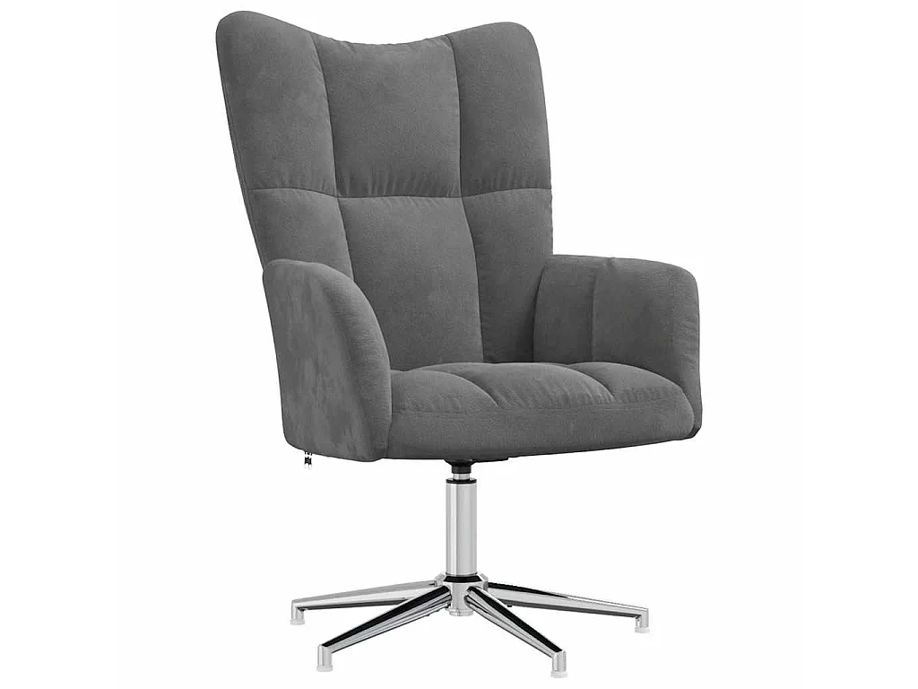 Cadeira de descanso veludo cinzento-escuro