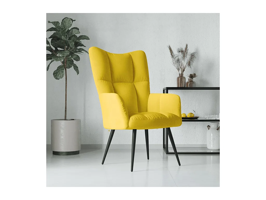 Chaise de relaxation Jaune moutarde Velours