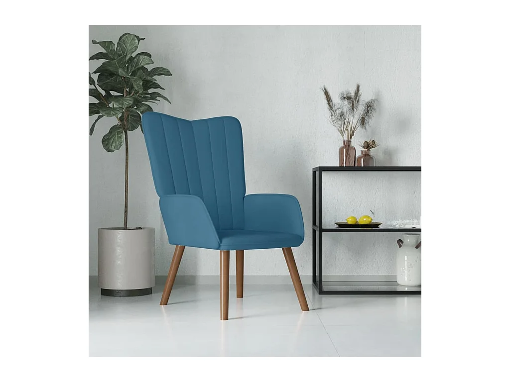 Chaise de relaxation Bleu Velours