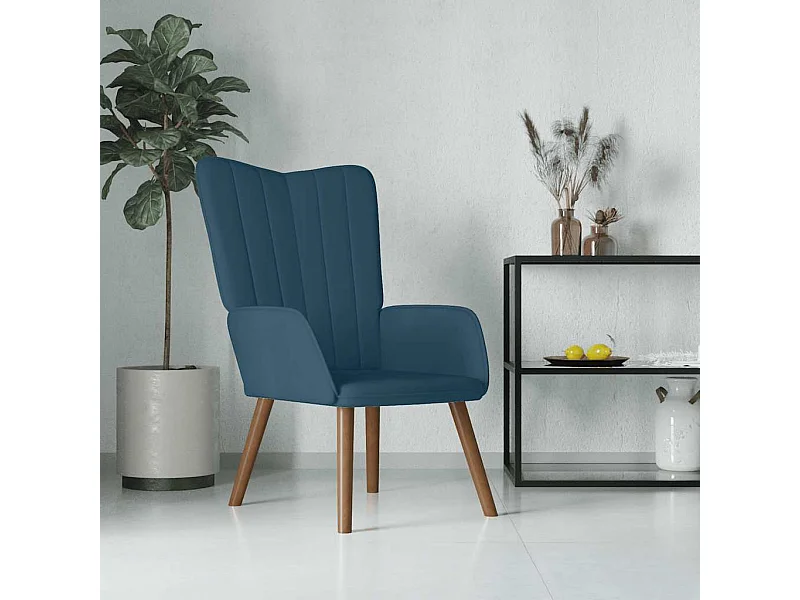 Chaise de relaxation Bleu Velours
