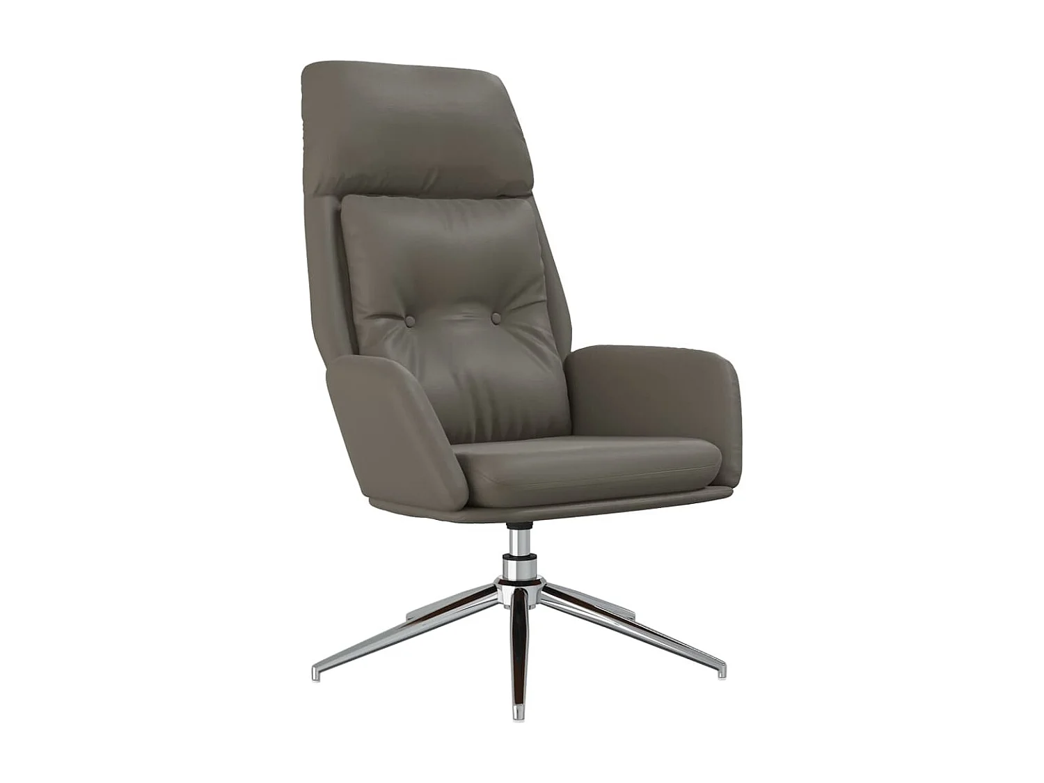 Cadeira de descanso couro genuíno cinzento