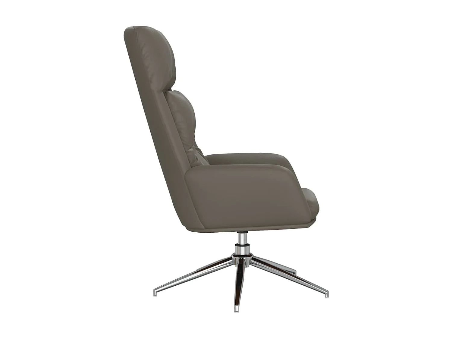 Cadeira de descanso couro genuíno cinzento