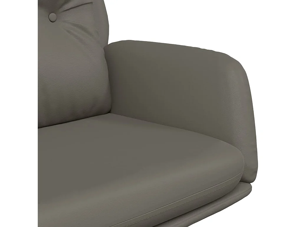 Cadeira de descanso couro genuíno cinzento