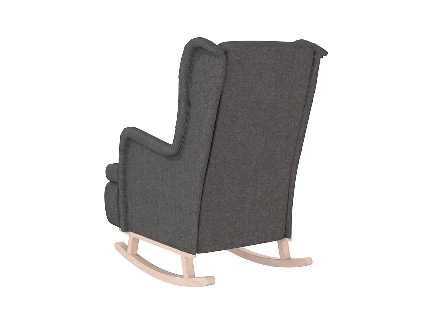 Fauteuil avec pieds à bascule en bois d'hévéa Gris foncé Tissu