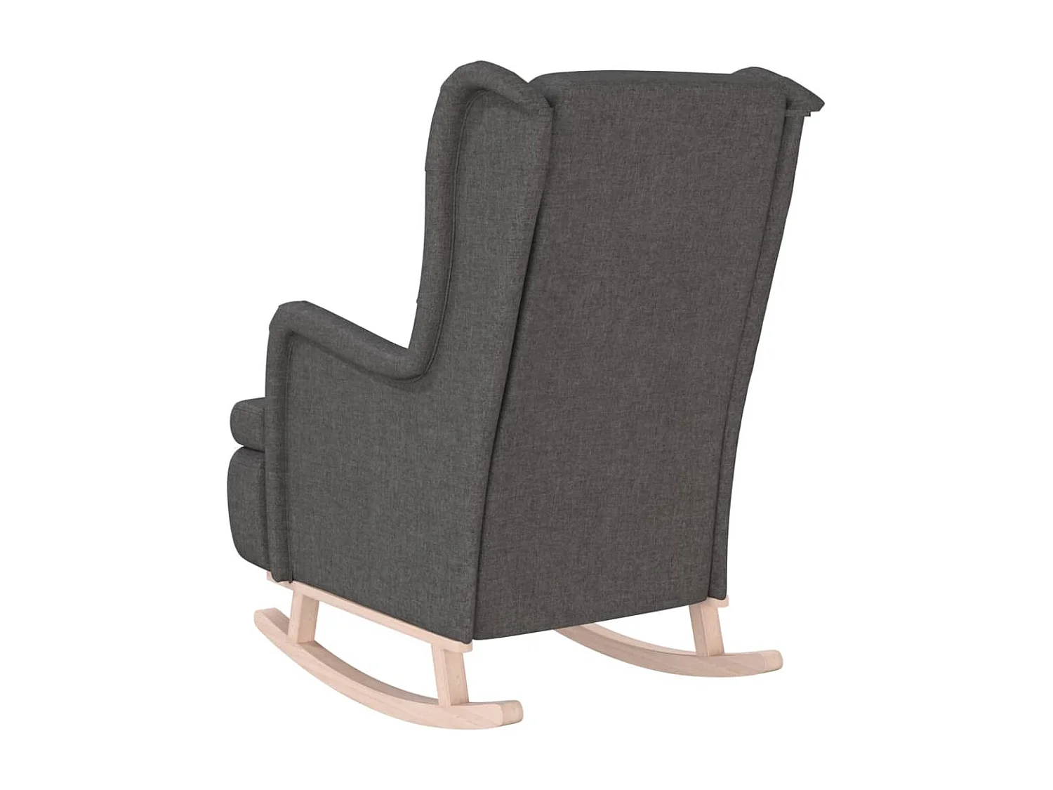 Fauteuil avec pieds à bascule en bois d'hévéa Gris foncé Tissu