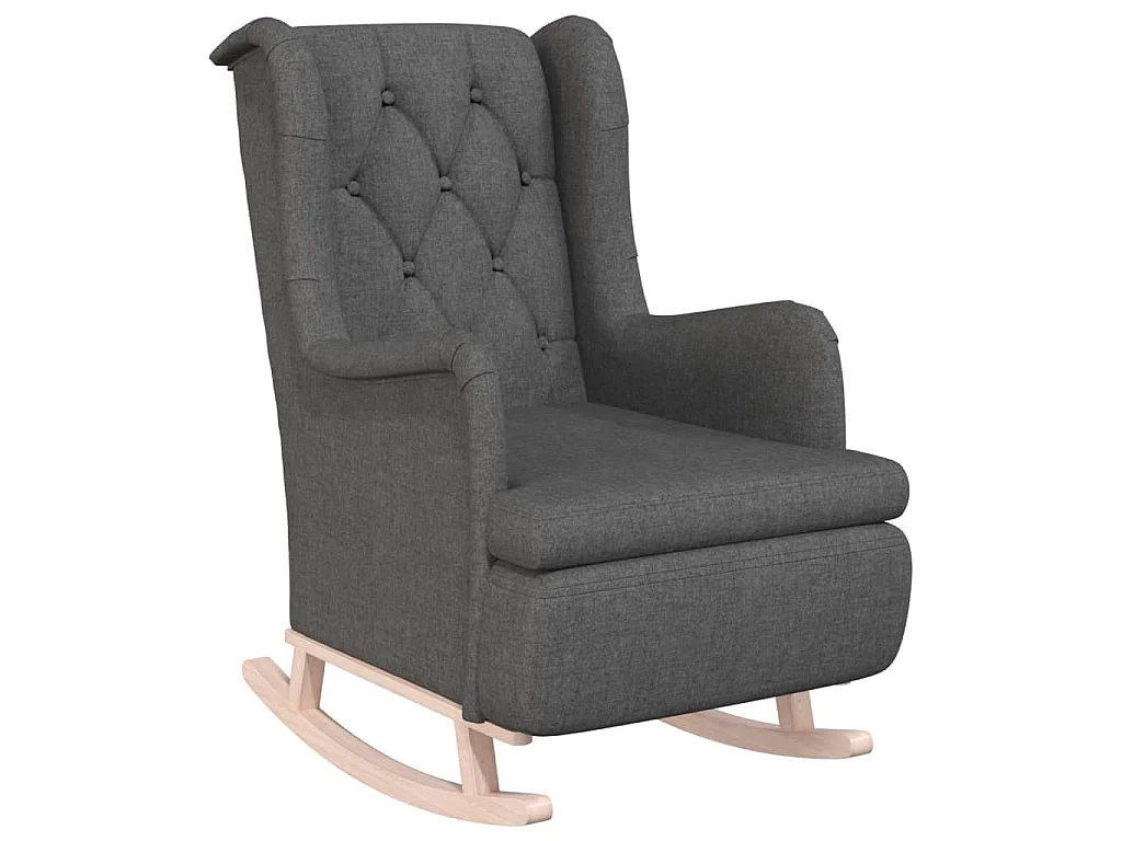 Schaukelsessel mit Kautschukholz-Beinen Dunkelgrau Stoff