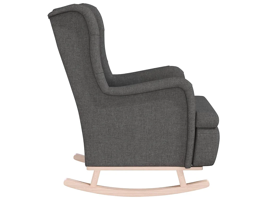 Schaukelsessel mit Kautschukholz-Beinen Dunkelgrau Stoff