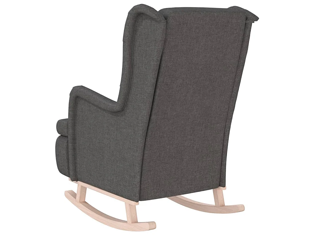 Schaukelsessel mit Kautschukholz-Beinen Dunkelgrau Stoff