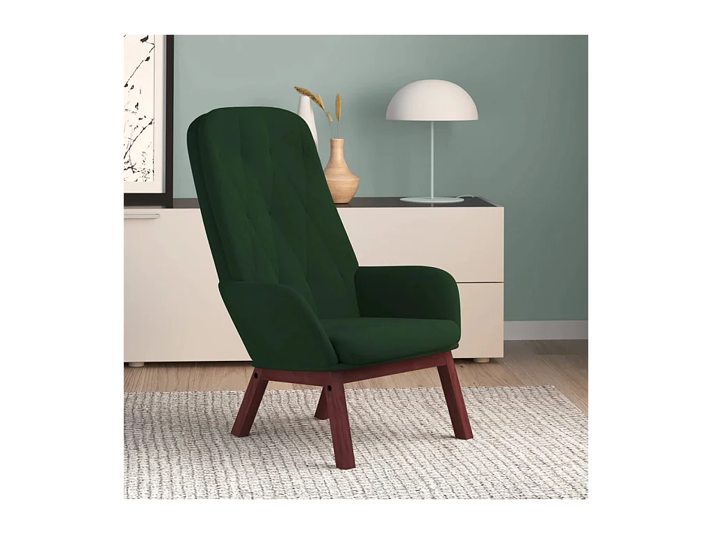 Chaise de relaxation Vert foncé Velours