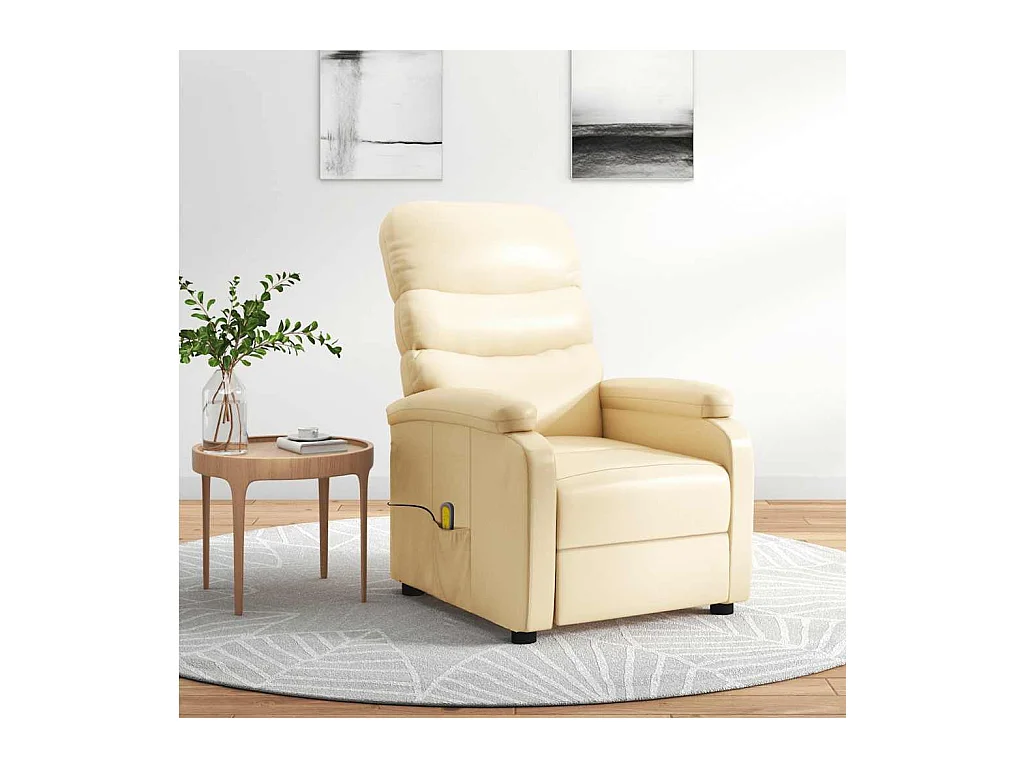 Fauteuil de massage Crème Similicuir