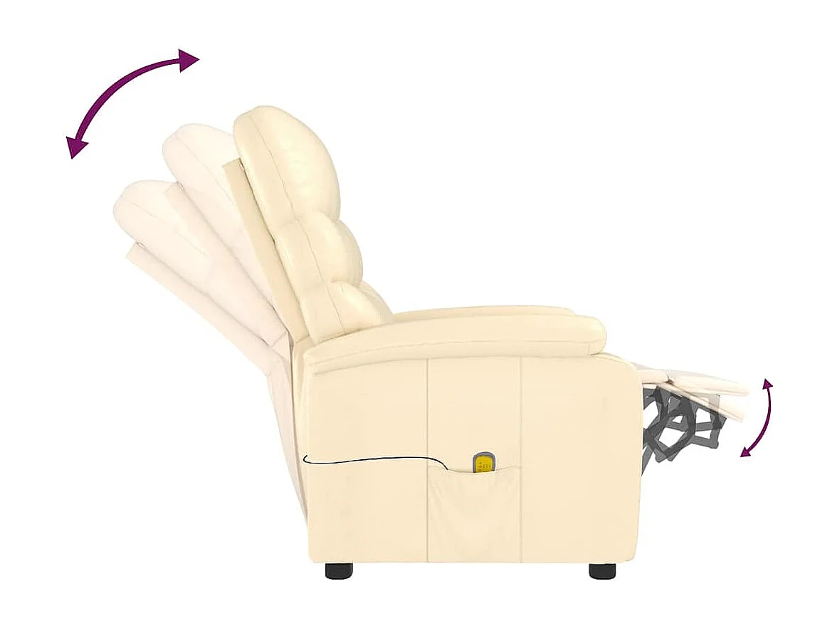 Cadeira de massagens couro artificial cor creme