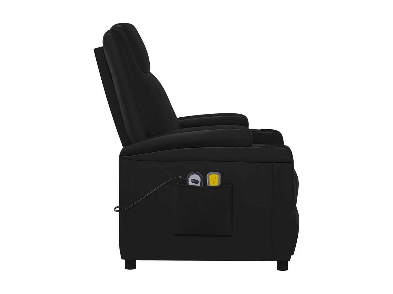 Fauteuil électrique de massage Noir Similicuir