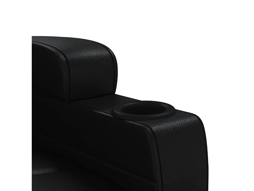 Fauteuil électrique de massage Noir Similicuir