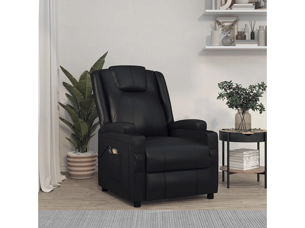 Poltrona de massagens elétrica couro artificial preto