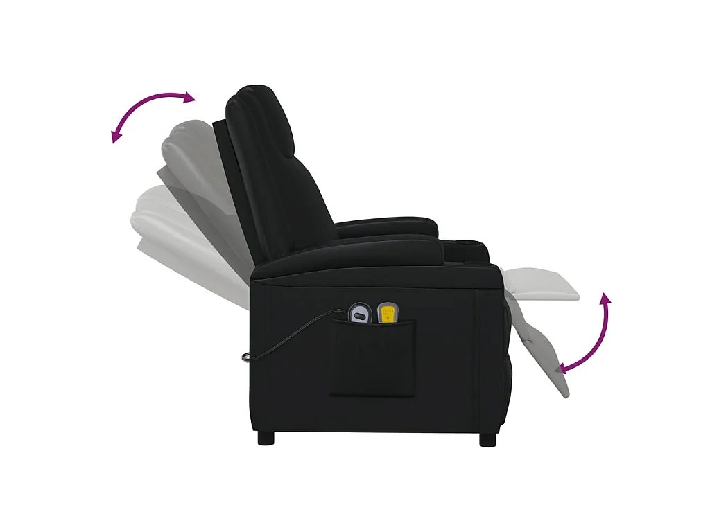Poltrona de massagens elétrica couro artificial preto