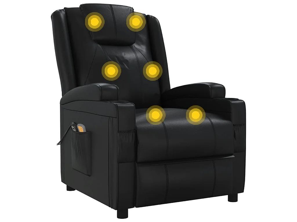 Poltrona de massagens elétrica couro artificial preto