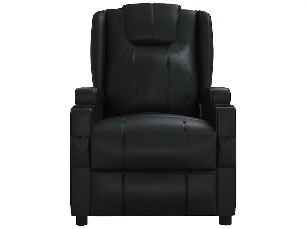 Fauteuil électrique de massage Noir Similicuir