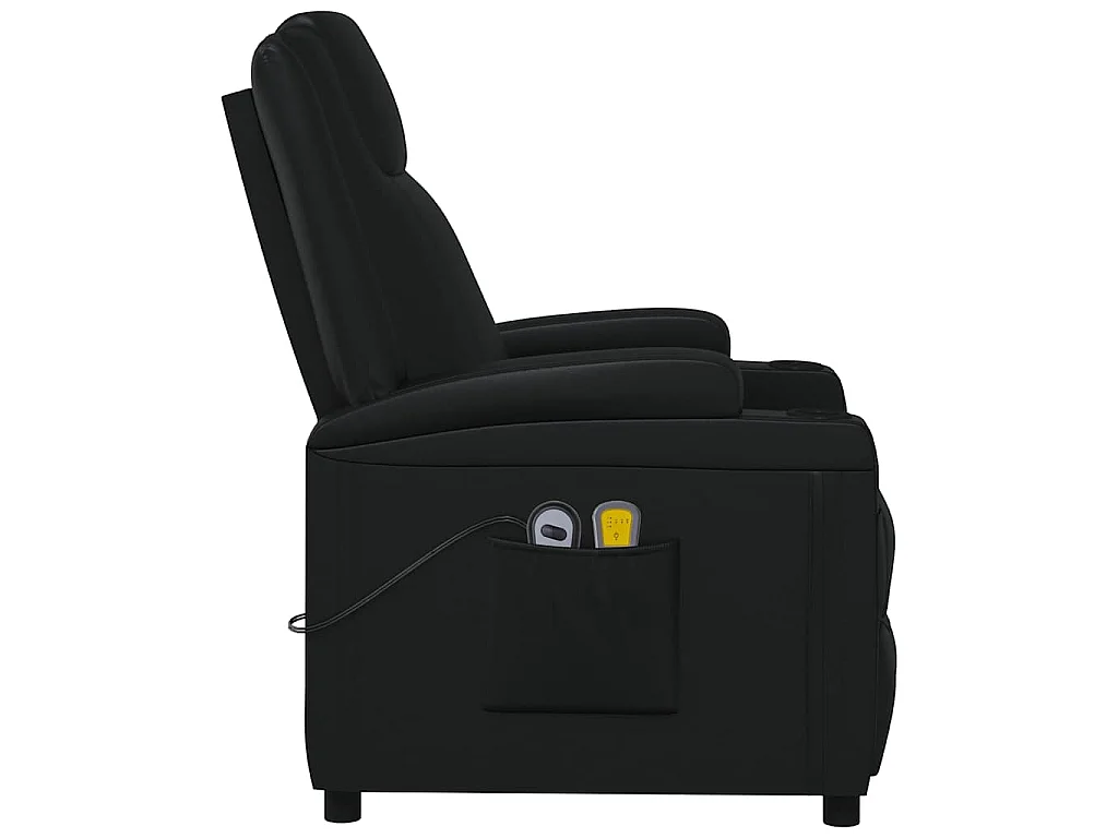 Fauteuil électrique de massage Noir Similicuir