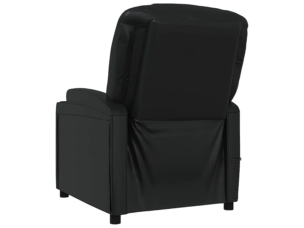 Fauteuil électrique de massage Noir Similicuir