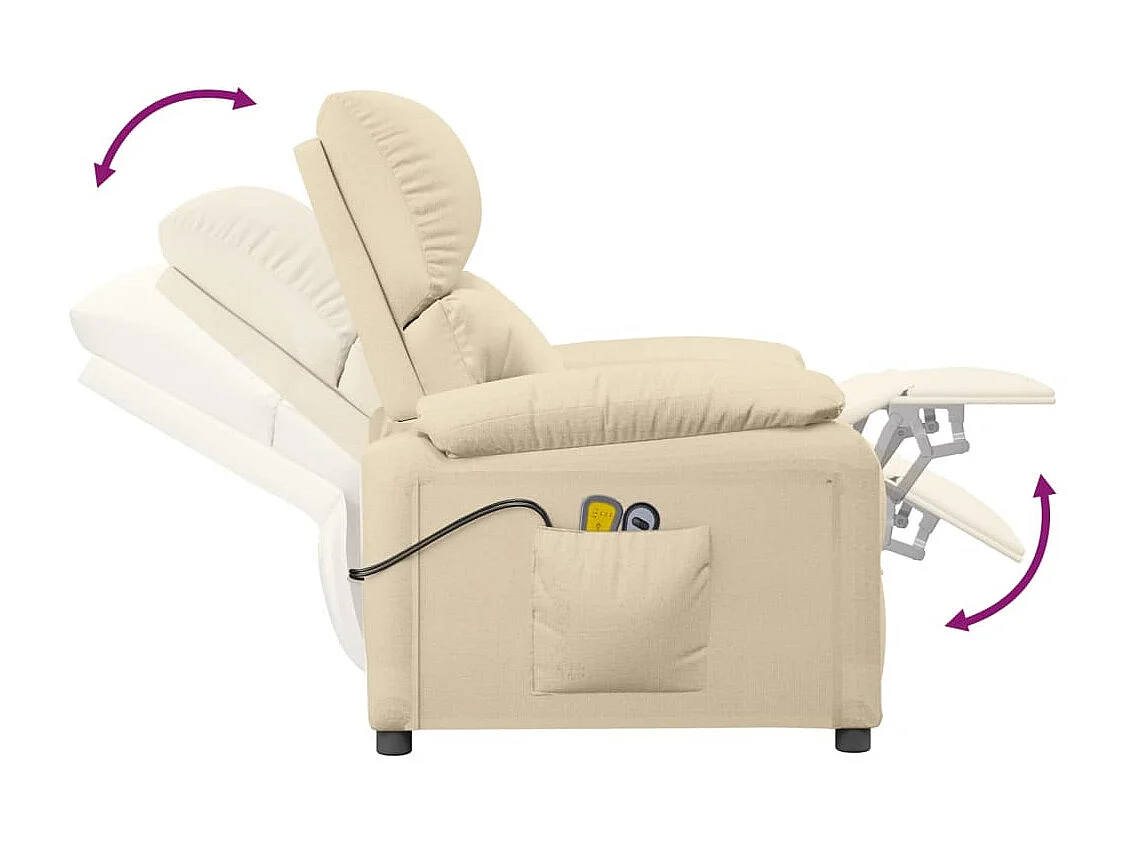 Fauteuil électrique de massage Crème Tissu