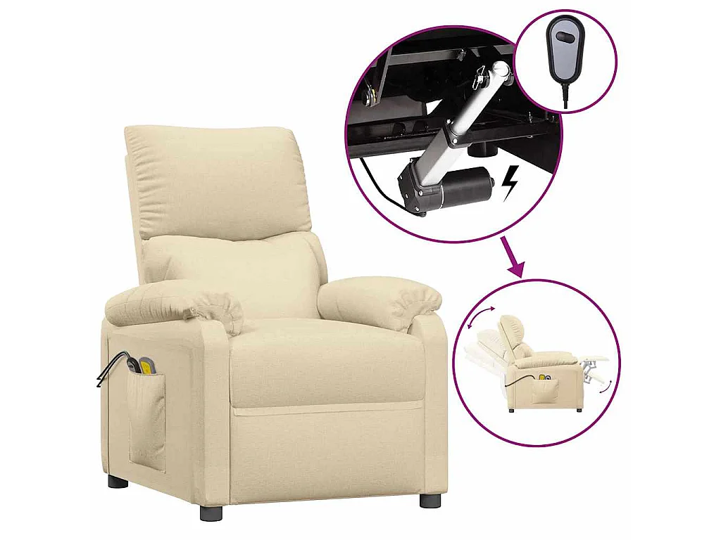 Fauteuil électrique de massage Crème Tissu