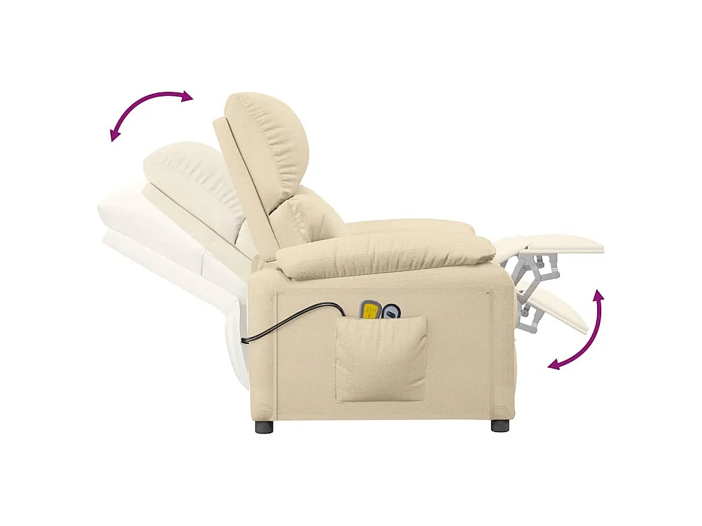 Fauteuil électrique de massage Crème Tissu