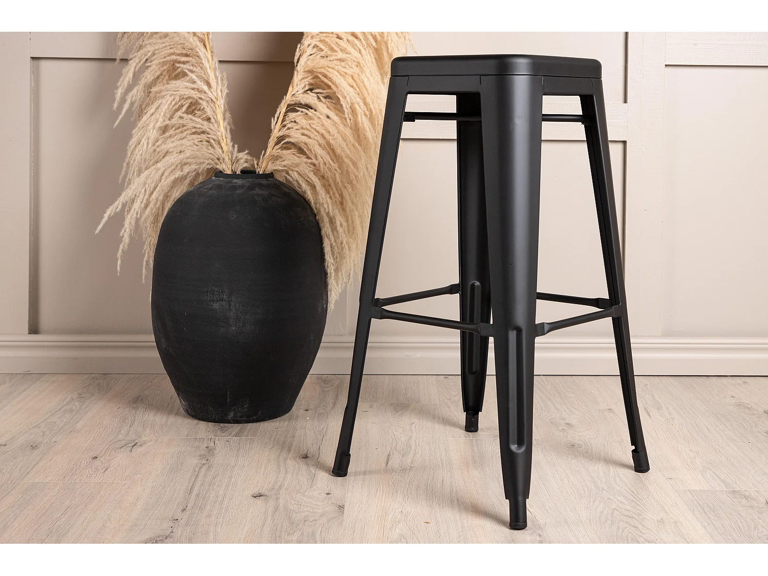 Taburete Alto TEMPE BS 1NOS 43x43x76 Negro