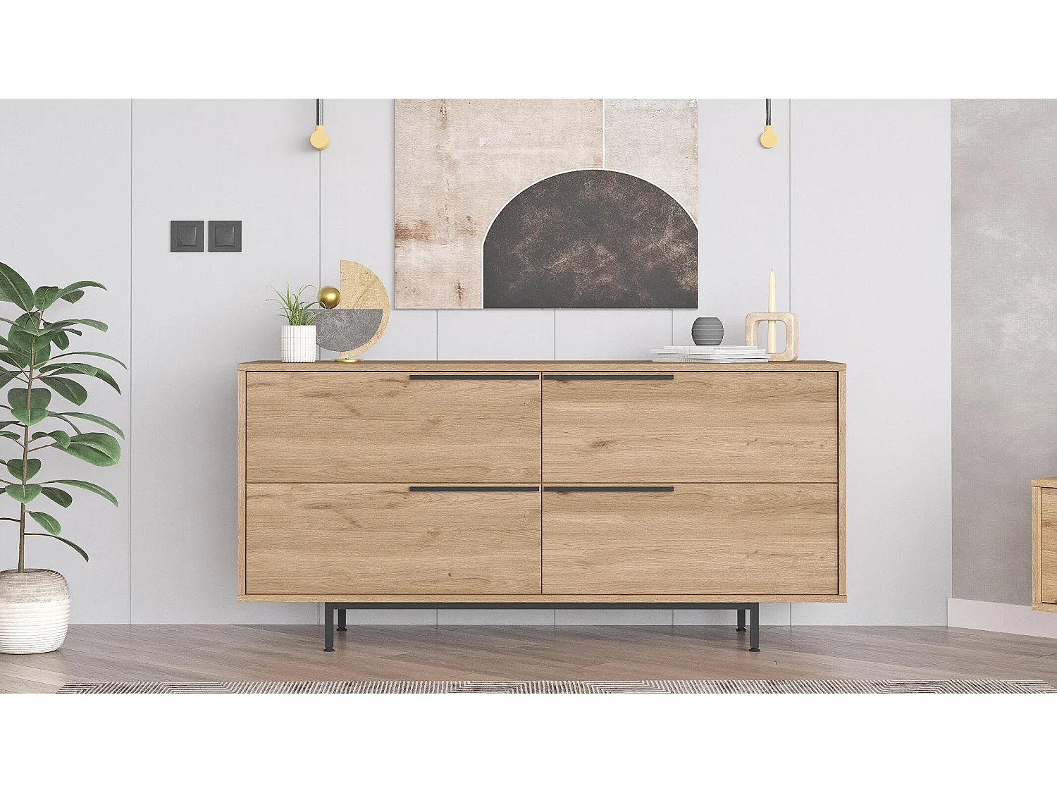 Console OCEAN CONT160 160x45x74 Naturel