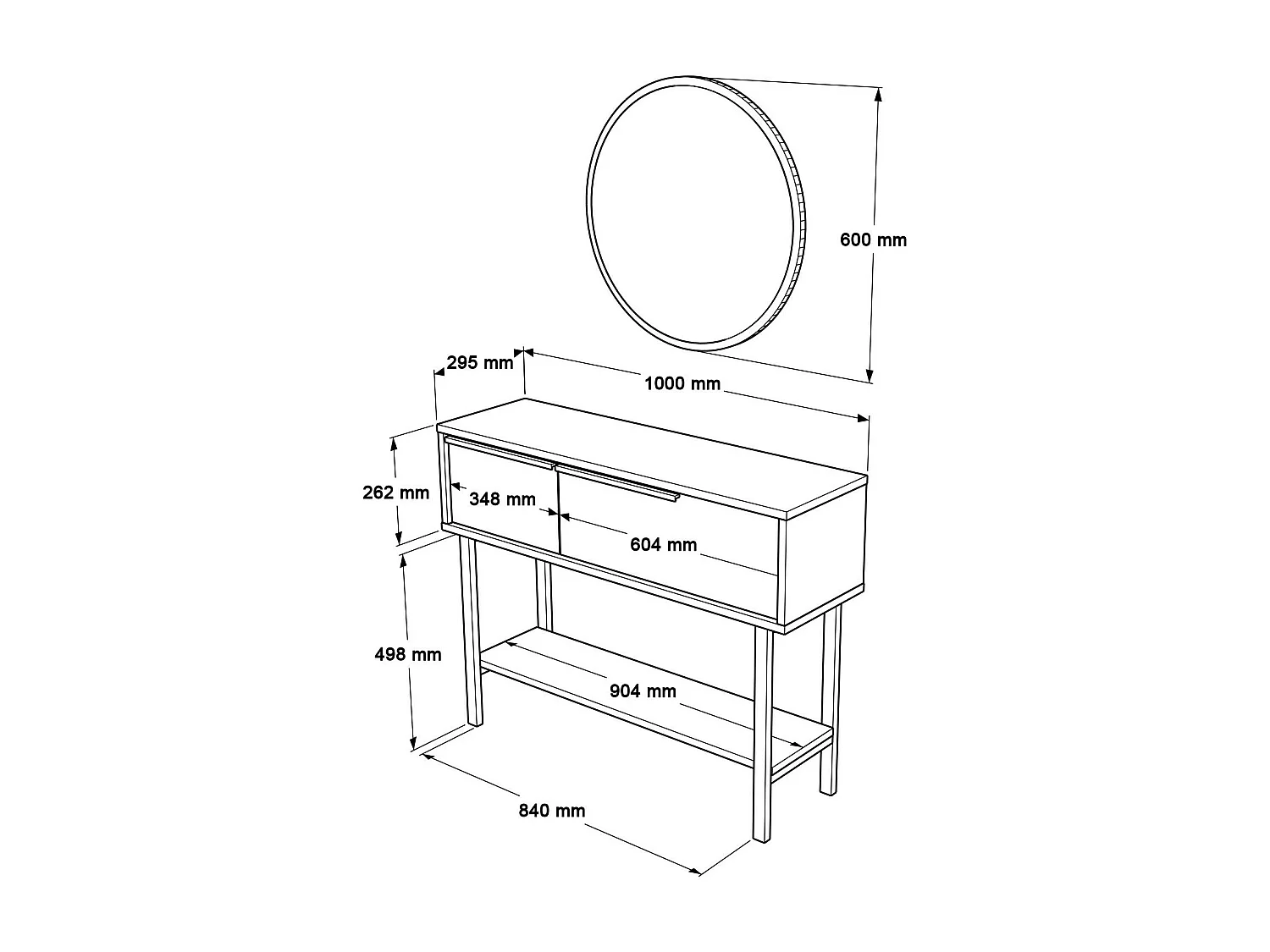 Console OCEAN CONT100 100x30x76 Beigeclair