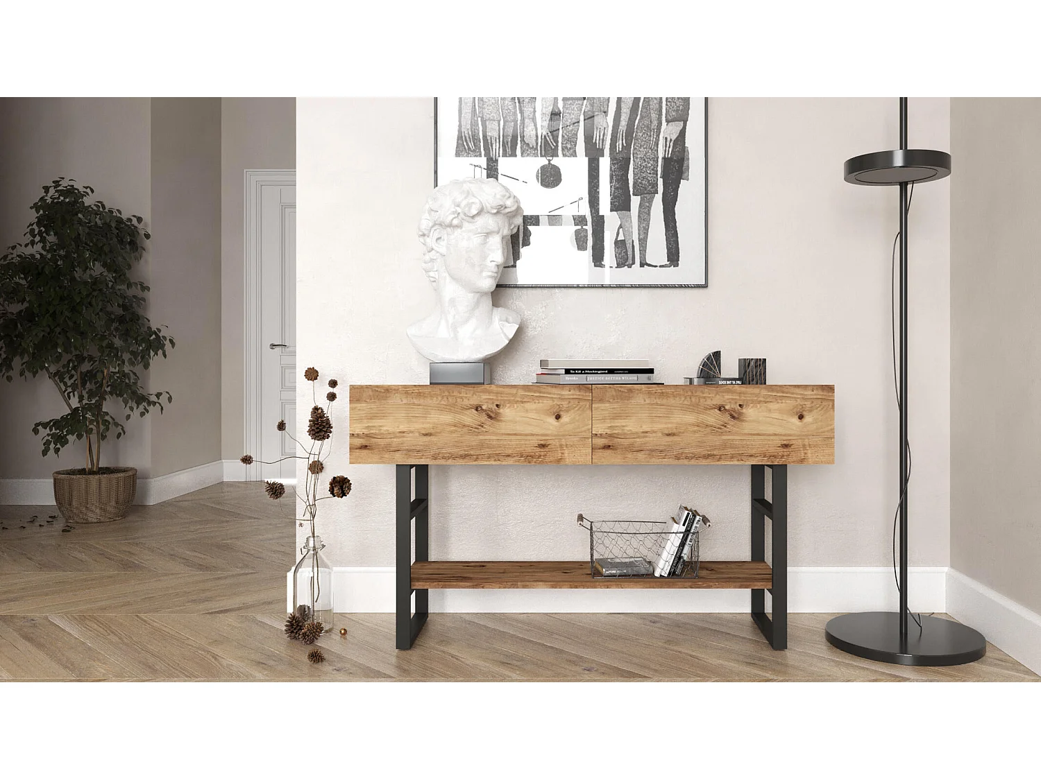 Mesa De Consola IRON CONT139 139x43x43 Natural
