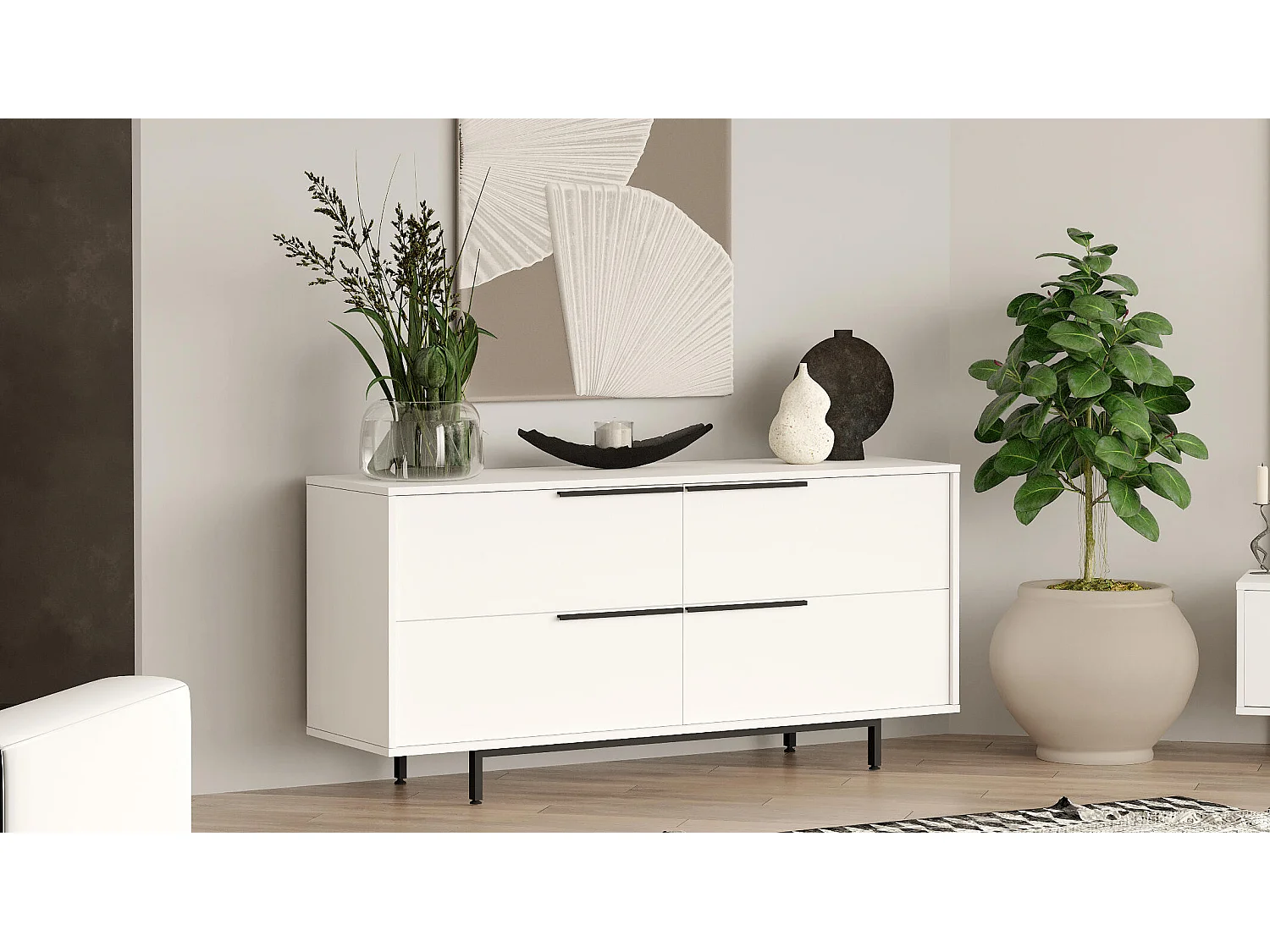 Console OCEAN CONT160 160x45x74 Blanc