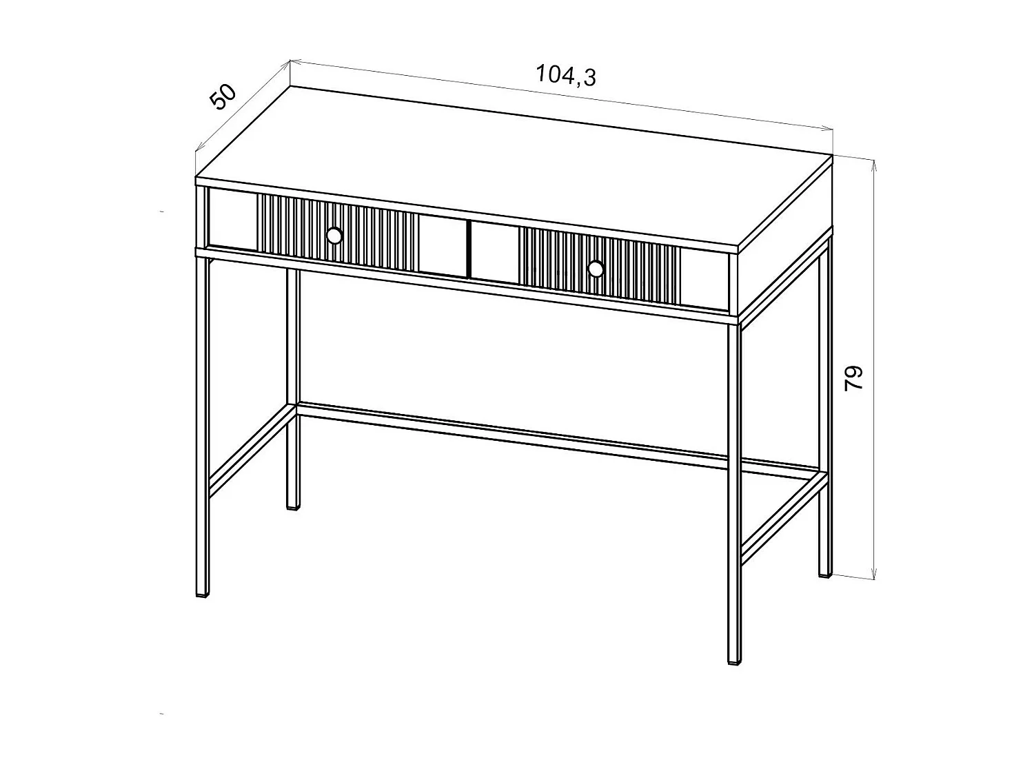 Consoletafel ISEO CONT104 104x50x79 Zwart