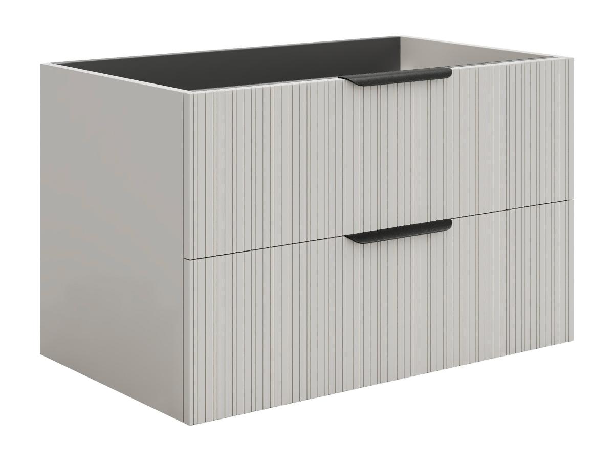Hängeschrank für Waschbecken in Rillenoptik - Beige - 80 cm - DALIKO günstig online kaufen