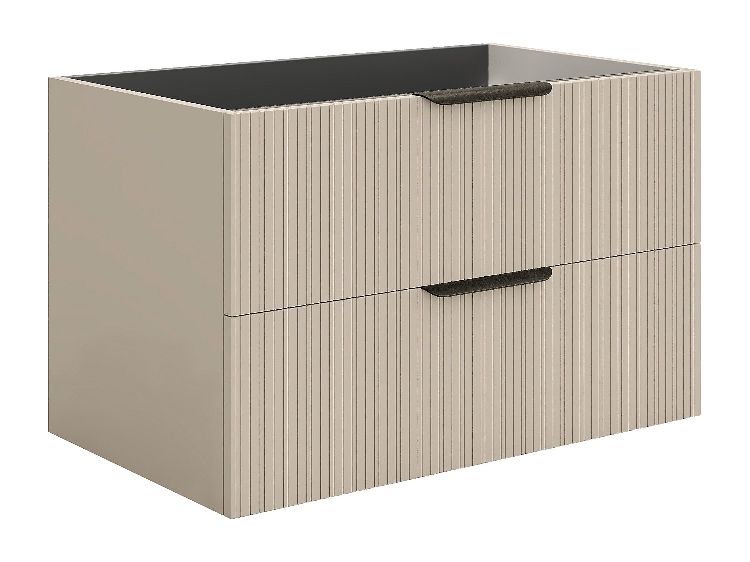 Hängeschrank für Waschbecken in Rillenoptik - Beige - 80 cm - DALIKO günstig online kaufen